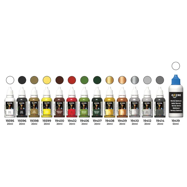 occre-pack-peintures-acryliques-mississippi-set-14-pots-finition-maquette-bateau image 1