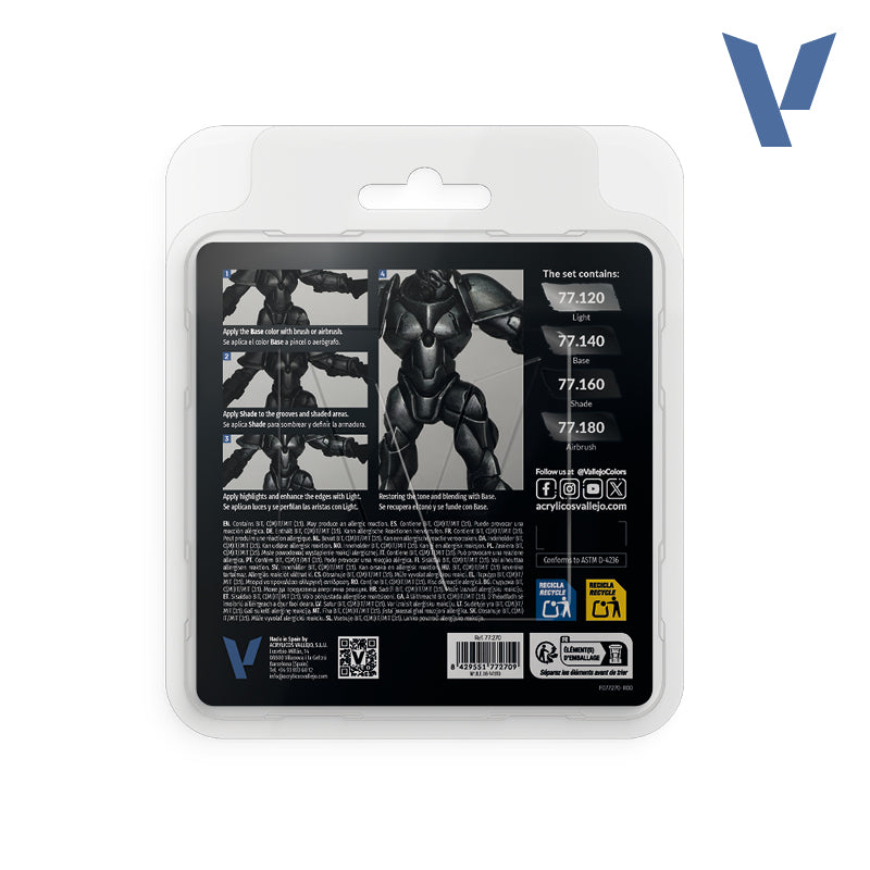 vallejo-true-metallic-metal-set-noir-obsidienne-4-x-18-ml-peinture-m-tallique-fi image 2