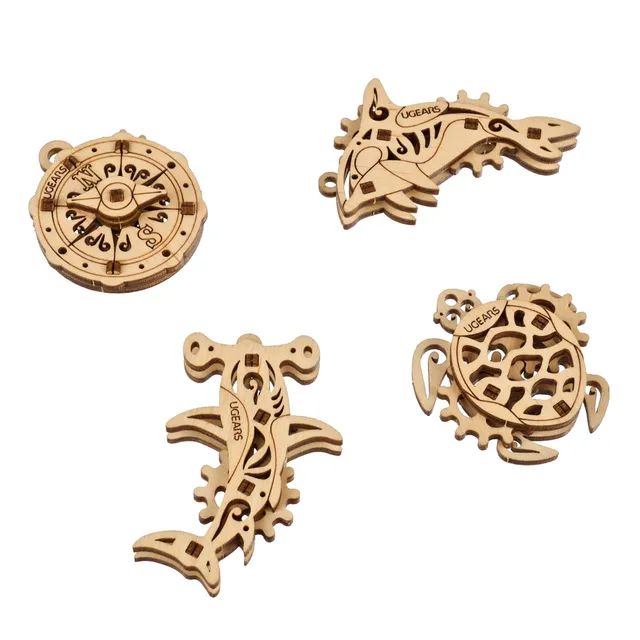 ugears-u-fidgets-atlantic-ocean-set-4-mini-maquettes-bois-m-caniques image 1