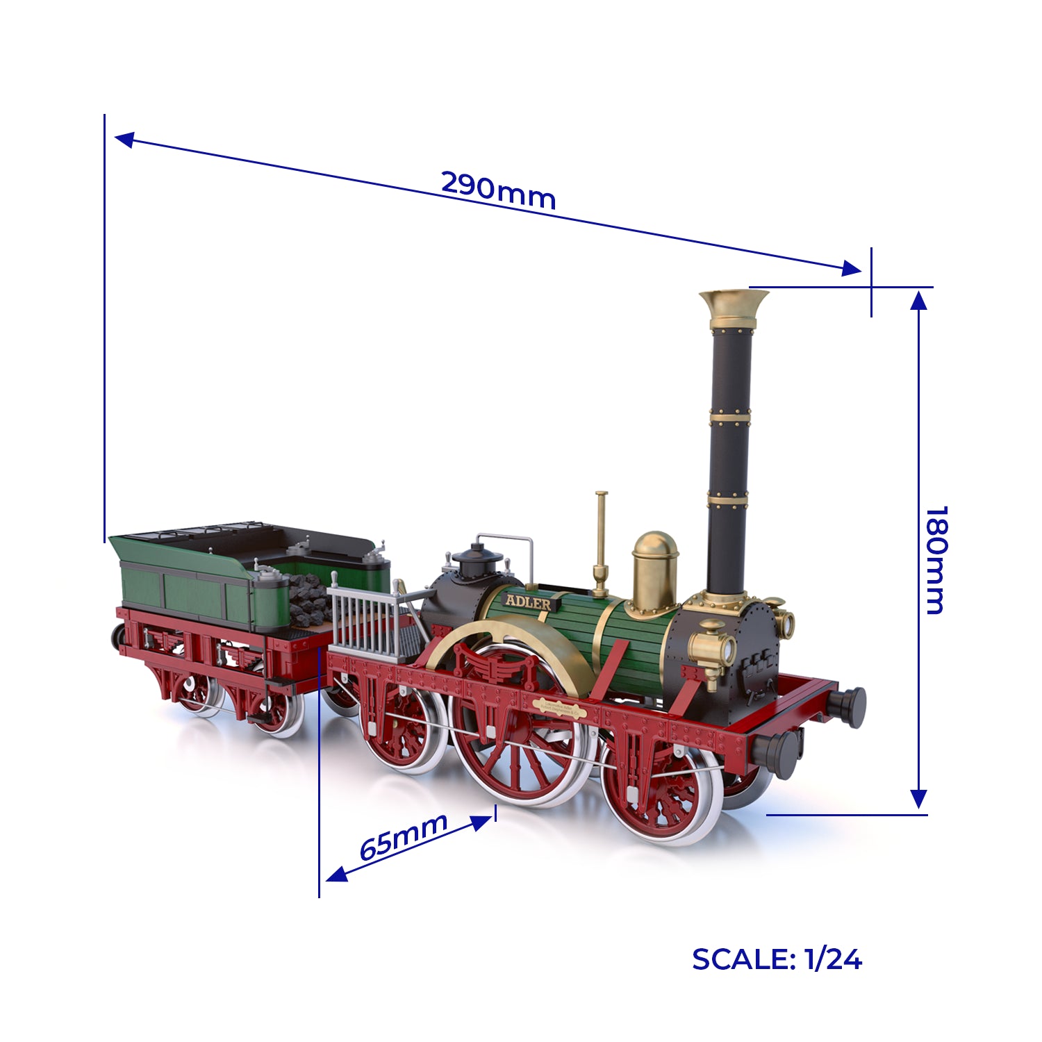 occre-adler-locomotive-vapeur-kit-mod-lisme-ferroviaire image 2