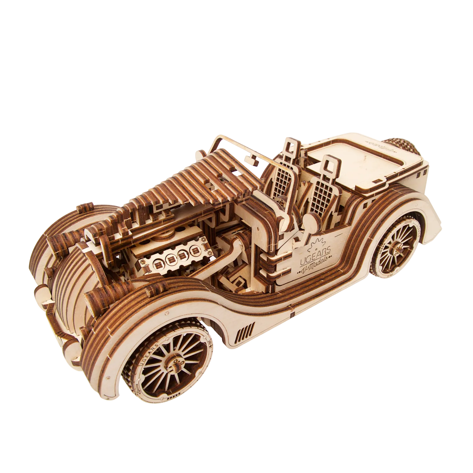 ugears-roadster-vm-01-voiture-sport-m-canique-en-bois-v8 image 2