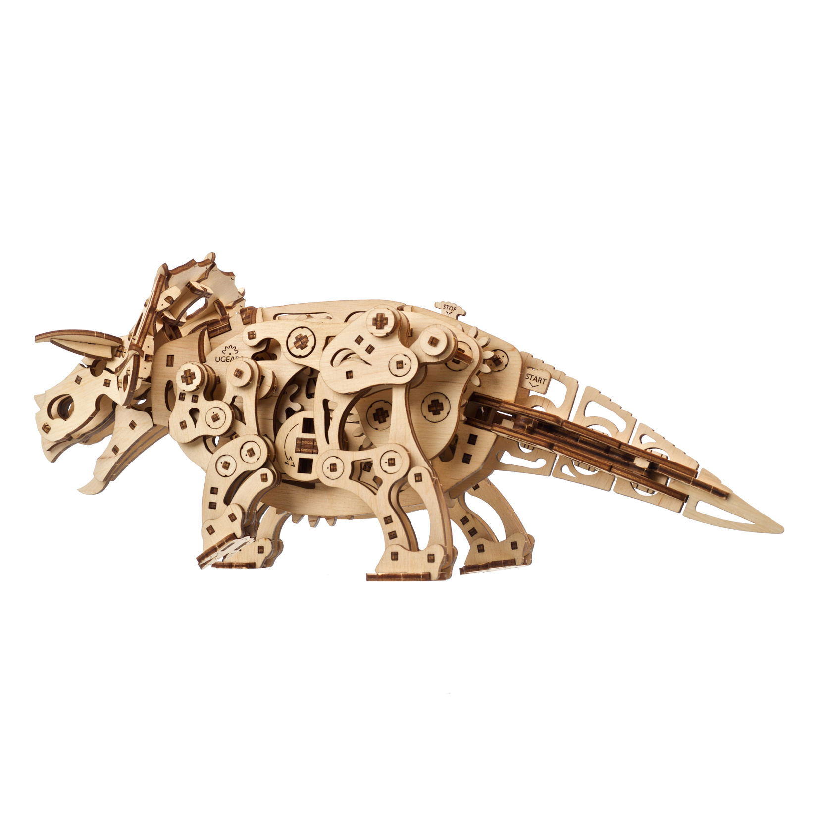 ugears-triceratops-dinosaure-m-canique-bois-automate image 3