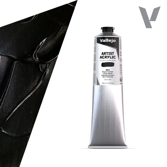 vallejo-acrylique-beaux-arts-noir-carbone-200-ml-noir-opaque-mat image 1