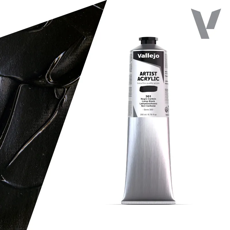vallejo-acrylique-beaux-arts-noir-carbone-200-ml-noir-opaque-mat image 1