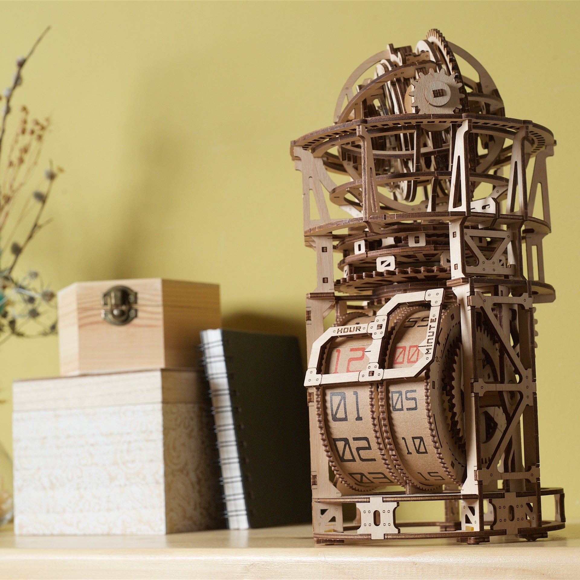 ugears-sky-watcher-tourbillon-table-clock-horloge-m-canique-bois image 8