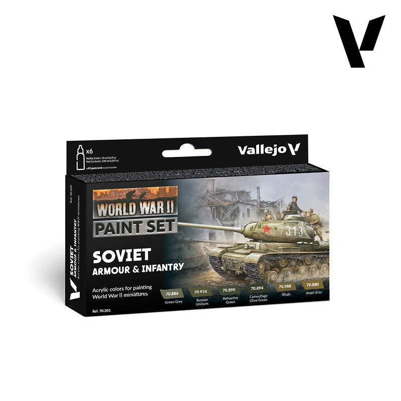 vallejo-model-color-set-6-x-18-ml-uniformes-et-v-hicules-sovi-tiques-wwii image 1